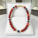 12 mm Carnelian and Navy Murano-Style Glass Necklace — 16 inch 12 mm Carnelian and Navy Murano-Style Glass Necklace — 16 inch