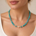 6 mm and 8 mm Faceted Greenish Agate and Czech Crystal Necklace — 17 inch 6 mm and 8 mm Faceted Greenish Agate and Czech Crystal Necklace — 17 inch