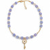 8 mm Aquamarine and Czech Crystal Key Necklace - 17 inch 8 mm Aquamarine and Czech Crystal Key Necklace - 17 inch