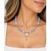 8 mm Aquamarine and Czech Crystal Key Necklace - 17 inch 8 mm Aquamarine and Czech Crystal Key Necklace - 17 inch