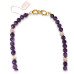 8 mm Amethyst and Fluorite with Lock Charm Necklace - 17 Inches 8 mm Amethyst and Fluorite with Lock Charm Necklace - 17 Inches