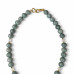 12 mm Jade and Opalite Necklace with Golden Accents - 18 Inches