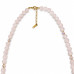 6 mm Rose Quartz Necklace with Zirconia Heart and Golden Accents - 16 inch