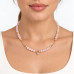 6 mm Rose Quartz Necklace with Zirconia Heart and Golden Accents - 16 inch