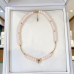 6 mm Rose Quartz Necklace with Zirconia Heart and Golden Accents - 16 inch