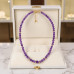 6 mm Amethyst Necklace with Faceted Amethyst Heart - 16 inch 6 mm Amethyst Necklace with Faceted Amethyst Heart - 16 inch