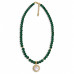 8 mm Green Agate Necklace with Sun Charm - 18 inch 8 mm Green Agate Necklace with Sun Charm - 18 inch