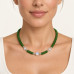 6 mm Oval Jade Necklace with Czech Crystals and Silver-Tone Accents - 17 inch 6 mm Oval Jade Necklace with Czech Crystals and Silver-Tone Accents - 17 inch