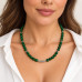 8 mm Jade Necklace with Stainless Steel Accents - 18 inch 8 mm Jade Necklace with Stainless Steel Accents - 18 inch