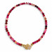 6 mm Pink Lace Agate Maple Leaf Choker Necklace - 15 inch 6 mm Pink Lace Agate Maple Leaf Choker Necklace - 15 inch