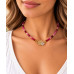 6 mm Pink Lace Agate Maple Leaf Choker Necklace - 15 inch 6 mm Pink Lace Agate Maple Leaf Choker Necklace - 15 inch