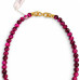 6 mm Pink Tiger’s Eye Necklace with Gold-Tone Charm – 16 inch