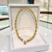 Green and Yellow Jade Flower Necklace – 19 inch Green and Yellow Jade Flower Necklace – 19 inch