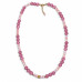 8 mm Pink Quartz and Czech Crystal Necklace — 19 inch