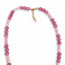 8 mm Pink Quartz and Czech Crystal Necklace — 19 inch
