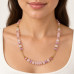 8 mm Rose Quartz and Czech Crystal Necklace with Infinity Clasp — 18 inch