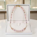 8 mm Rose Quartz and Czech Crystal Necklace with Infinity Clasp — 18 inch
