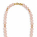 10 mm Rose Quartz and Czech Crystal Moon Necklace — 19 inch 10 mm Rose Quartz and Czech Crystal Moon Necklace — 19 inch