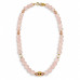 10 mm Rose Quartz and Czech Crystal Moon Necklace — 19 inch 10 mm Rose Quartz and Czech Crystal Moon Necklace — 19 inch