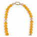 12 mm Yellow Quartz and Pink Faux Pearl Necklace — 22 inch 12 mm Yellow Quartz and Pink Faux Pearl Necklace — 22 inch