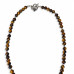 6 mm Tiger’s Eye and Faux Pearl Necklace — 16 inch 6 mm Tiger’s Eye and Faux Pearl Necklace — 16 inch