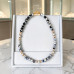 6 mm Black Spotted Agate Necklace with Czech Crystals and Zirconia Maple Leaf Clasp 6 mm Black Spotted Agate Necklace with Czech Crystals and Zirconia Maple Leaf Clasp