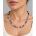 6 mm Black Spotted Agate Necklace with Czech Crystals and Zirconia Maple Leaf Clasp 6 mm Black Spotted Agate Necklace with Czech Crystals and Zirconia Maple Leaf Clasp