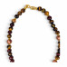 10 mm Tiger’s Eye and 12 mm Cat’s Eye Necklace with Zirconia Infinity Clasp - 20 inch 10 mm Tiger’s Eye and 12 mm Cat’s Eye Necklace with Zirconia Infinity Clasp - 20 inch