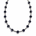 8 mm Faceted Blue Goldstone and Hematite Necklace — 19 Inches 8 mm Faceted Blue Goldstone and Hematite Necklace — 19 Inches