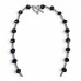 8 mm Faceted Blue Goldstone and Hematite Necklace — 19 Inches 8 mm Faceted Blue Goldstone and Hematite Necklace — 19 Inches