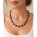 8 mm Faceted Blue Goldstone and Hematite Necklace — 19 Inches 8 mm Faceted Blue Goldstone and Hematite Necklace — 19 Inches
