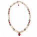 8 mm Howlite, Dalmatian Jasper and Red Agate Strawberry Necklace 8 mm Howlite, Dalmatian Jasper and Red Agate Strawberry Necklace