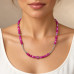 6 mm Faceted Pink Agate with Stainless Steel Necklace — 17 inch 6 mm Faceted Pink Agate with Stainless Steel Necklace — 17 inch