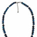 6 mm Blue Tigers Eye with Stainless Steel Necklace - 17 inch 6 mm Blue Tigers Eye with Stainless Steel Necklace - 17 inch