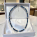 6 mm Blue Tigers Eye with Stainless Steel Necklace - 17 inch 6 mm Blue Tigers Eye with Stainless Steel Necklace - 17 inch