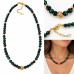 Green Tiger’s Eye Necklace with Gold-Tone Accents – 17 inch Green Tiger’s Eye Necklace with Gold-Tone Accents – 17 inch