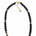 8 mm Black Obsidian with Porcelain Necklace - 18 inch 8 mm Black Obsidian with Porcelain Necklace - 18 inch