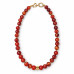 10 mm Carnelian with Gold Moon Necklace - 18 inch 10 mm Carnelian with Gold Moon Necklace - 18 inch