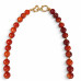 10 mm Carnelian with Gold Moon Necklace - 18 inch 10 mm Carnelian with Gold Moon Necklace - 18 inch