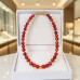 10 mm Carnelian with Gold Moon Necklace - 18 inch 10 mm Carnelian with Gold Moon Necklace - 18 inch