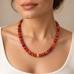 10 mm Carnelian with Gold Moon Necklace - 18 inch 10 mm Carnelian with Gold Moon Necklace - 18 inch