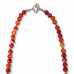 8 mm Carnelian with Stainless Steel Necklace - 17 inch 8 mm Carnelian with Stainless Steel Necklace - 17 inch