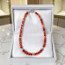 8 mm Carnelian with Stainless Steel Necklace - 17 inch 8 mm Carnelian with Stainless Steel Necklace - 17 inch