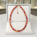 6 mm Carnelian with Gold Plated Stainless Steel Necklace - 17 inch 6 mm Carnelian with Gold Plated Stainless Steel Necklace - 17 inch
