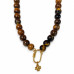 10 mm Tiger’s Eye Necklace with Gold Plated Stainless Steel Charms 10 mm Tiger’s Eye Necklace with Gold Plated Stainless Steel Charms