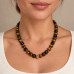 10 mm Tiger’s Eye Necklace with Gold Plated Stainless Steel Charms 10 mm Tiger’s Eye Necklace with Gold Plated Stainless Steel Charms