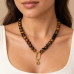 10 mm Tiger’s Eye Necklace with Gold Plated Stainless Steel Charms 10 mm Tiger’s Eye Necklace with Gold Plated Stainless Steel Charms