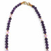 6 mm Amethyst and Czech Crystal Necklace - 17 inch