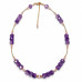8 mm Faceted Amethyst with Czech Crystal Necklace - 18 inch