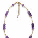 8 mm Faceted Amethyst with Czech Crystal Necklace - 18 inch